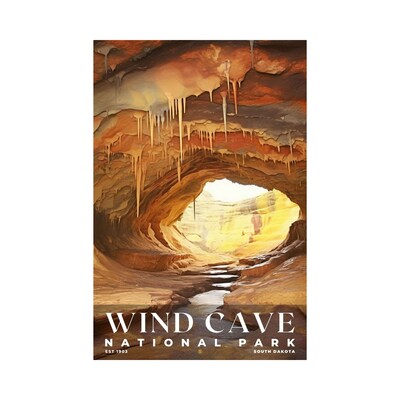 Wind Cave National Park Poster, Travel Art, Office Poster, Home Decor | S6 - image1